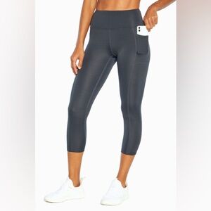 BALLY TOTAL FITNESS || High Rise Capri Pocket Legging in India Ink - SZ XS